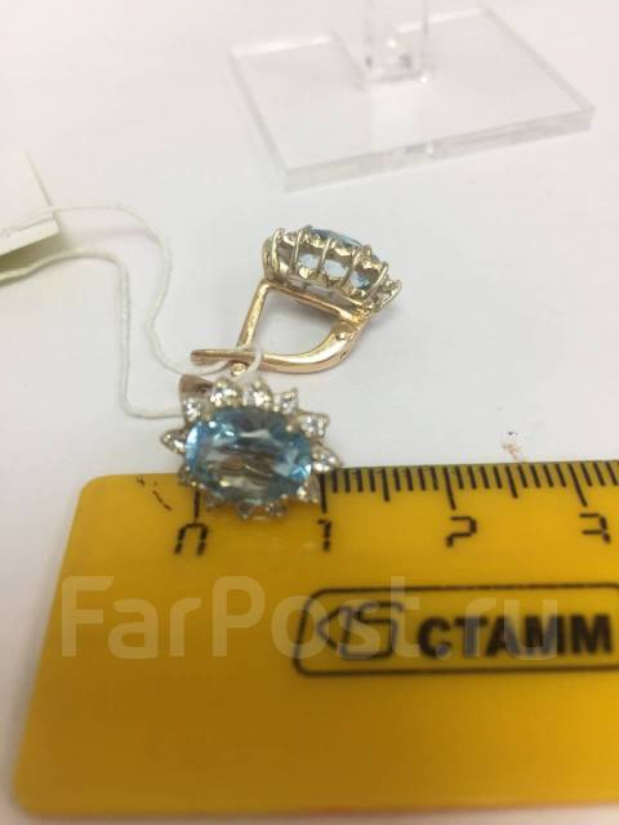 Серьги из золота с топазами 7900р/грамм арт с-2187 Серьги из золота с топазами 7900р/грамм арт с-2187