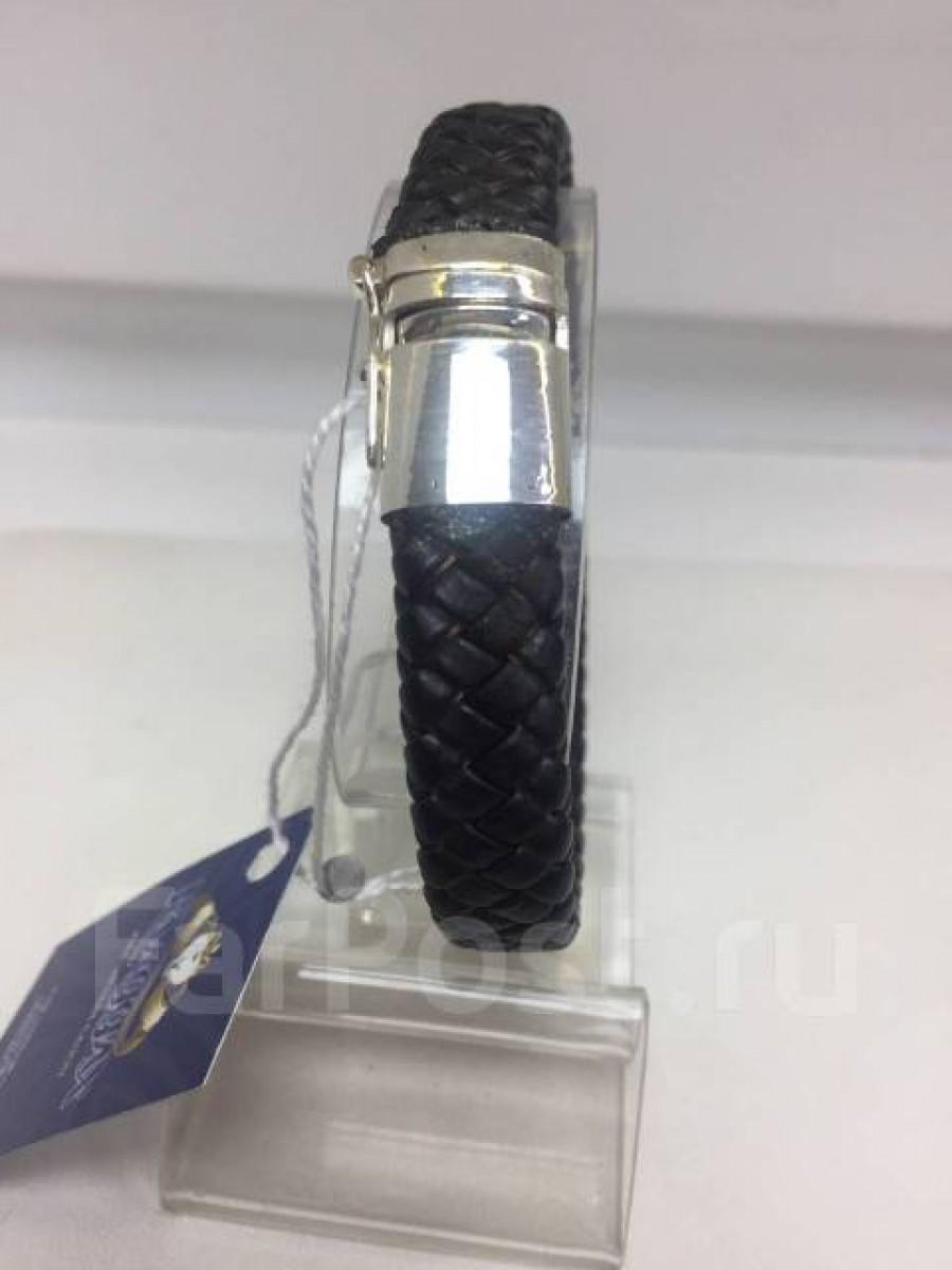 Браслет из серебра и кожи мс-137 Браслет из серебра и кожи мс-137