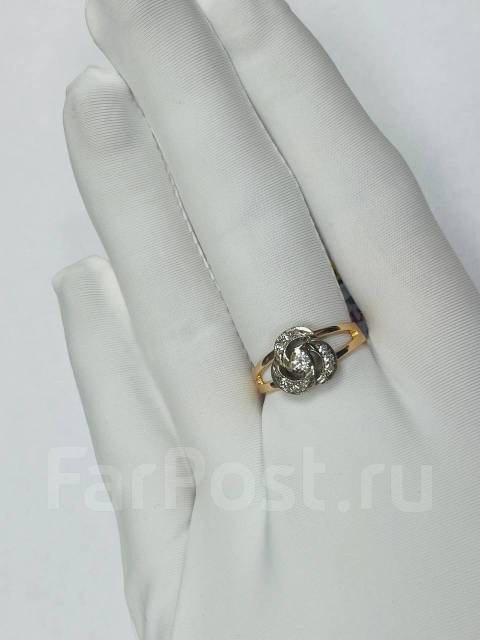 Кольцо красное золото 585 пробы с бриллиантами, арт. к-3196 Кольцо красное золото 585 пробы с бриллиантами, арт. к-3196