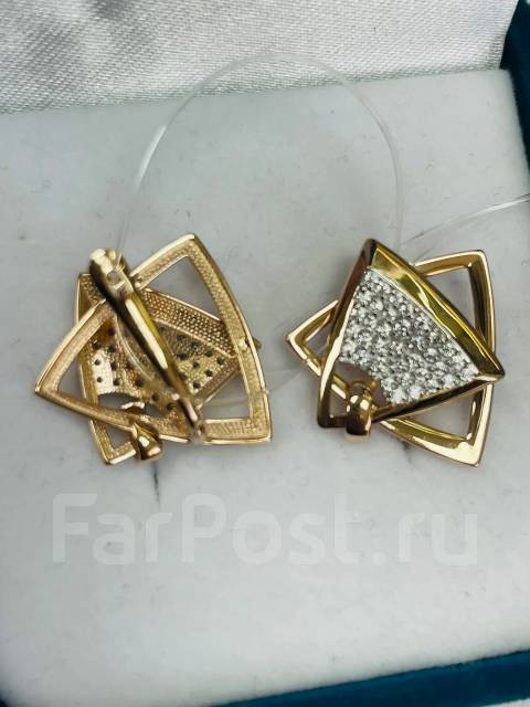 Серьги золото с фианитами 585 пробы арт С-2670 Серьги золото с фианитами 585 пробы арт С-2670
