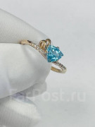  Кольцо золото 585 пробы с топазом и фианитами, арт.  к-3211